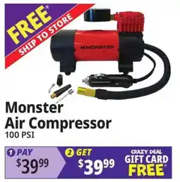 Ocean State Job Lot Monster air compressor offer