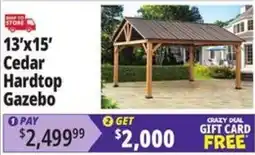 Ocean State Job Lot Cedar Hardtop Gazebo offer