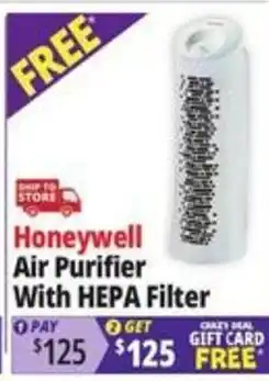 Ocean State Job Lot Honeywell air purifier with hepa filter offer