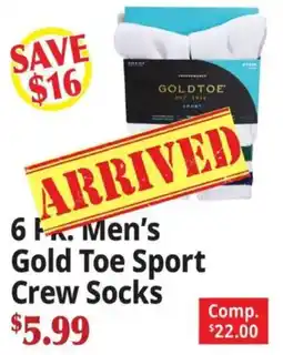 Ocean State Job Lot Gold Toe Men's Sport Crew Socks offer