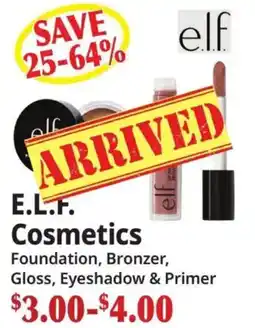 Ocean State Job Lot E.l.f. Cosmetics Foundation, Bronzer, Gloss, Eyeshadow & Primer offer