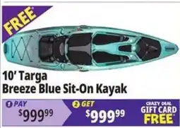 Ocean State Job Lot 10' Targa Breeze Blue Sit-On Kayak offer