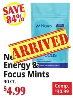 Ocean State Job Lot Neuro energy & focus mints offer
