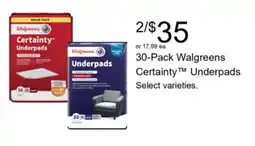 Walgreens Walgreens Certainty Underpads offer
