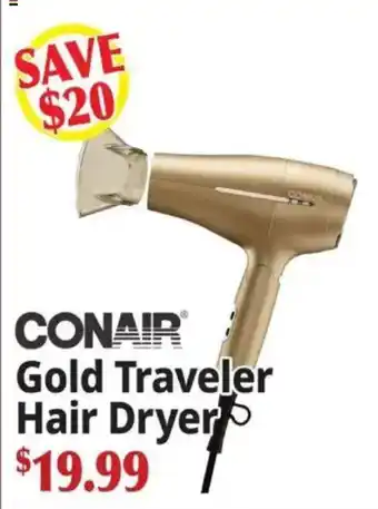 Ocean State Job Lot Conair gold traveler hair dryer offer
