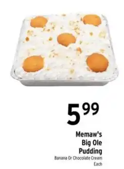 Brookshire's Memaw's Big Ole Pudding offer