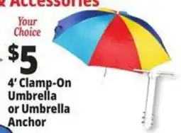 Ocean State Job Lot Your Choice 4' Clamp-On Umbrella or Umbrella Anchor offer