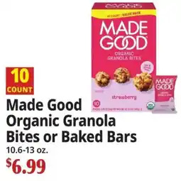 Ocean State Job Lot Made Good Organic Granola Bites or Baked Bars offer