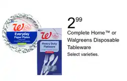 Walgreens Walgreens Disposable Tableware offer