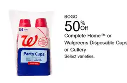 Walgreens Walgreens Disposable Cups or Cutlery offer