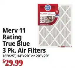 Ocean State Job Lot True Blue Merv 11 Rating Air Filters offer