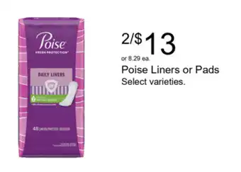 Poise Liners or Pads