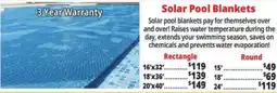 Ocean State Job Lot Solar Pool Blankets offer