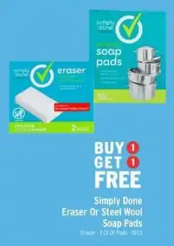 Brookshire's Simply Done Eraser Or Steel Wool Soap Pads offer