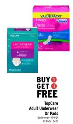 Brookshire's TopCare Adult Underwear Or Pads offer