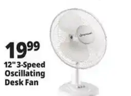 Ocean State Job Lot General Electric 12" 3-Speed Oscillating Desk Fan offer