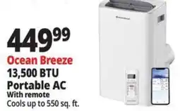 Ocean State Job Lot Ocean Breeze 13,500 BTU Portable AC With remote offer