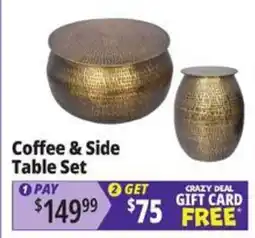 Ocean State Job Lot Coffee & Side Table Set offer