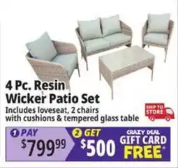 Ocean State Job Lot 4 Pc. Resin Wicker Patio Set offer