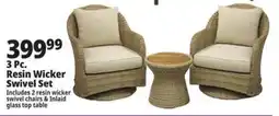 Ocean State Job Lot Resin Wicker Swivel Set offer