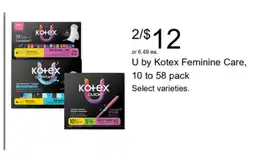 Walgreens U by Kotex Feminine Care offer