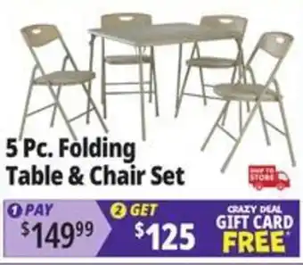Ocean State Job Lot 5 Pc. Folding Table & Chair Set offer