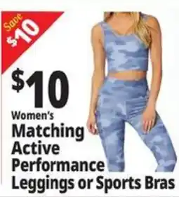 Ocean State Job Lot Women's Matching Active Performance Leggings or Sports Bras offer