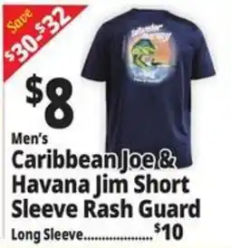 Ocean State Job Lot Men's Caribbean Joe & Havana Jim Short Sleeve Rash Guard offer