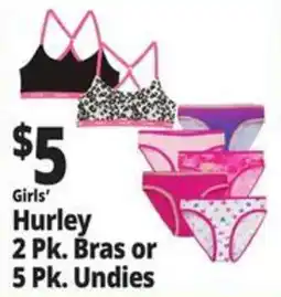 Ocean State Job Lot Girls' Hurley Bras or Undies offer