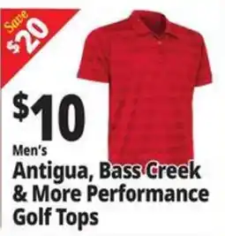 Ocean State Job Lot Men's Antigua, Bass Creek & More Performance Golf Tops offer