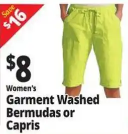 Ocean State Job Lot Women's Garment Washed Bermudas or Capris offer