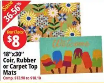 Ocean State Job Lot Your Choice Coir, Rubber or Carpet Top Mats offer
