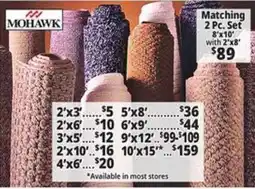 Ocean State Job Lot Mohawk matching 2 pc. set offer