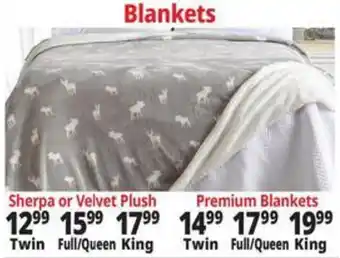 Ocean State Job Lot Sherpa or Velvet Plush Blankets offer
