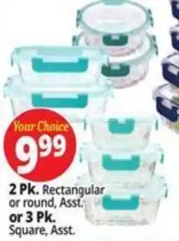 Ocean State Job Lot Your Choice rectangular or round, or square, assorted containers offer