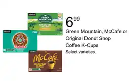 Walgreens Green Mountain, McCafe or Original Donut Shop Coffee K-Cups offer