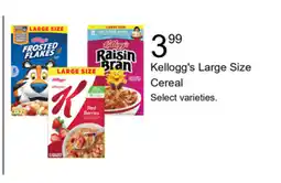 Walgreens Kellogg's Large Size Cereal offer