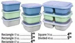 Ocean State Job Lot Rectangle food containers offer
