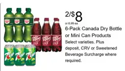 Walgreens Canada Dry Bottle or Mini Can Products offer