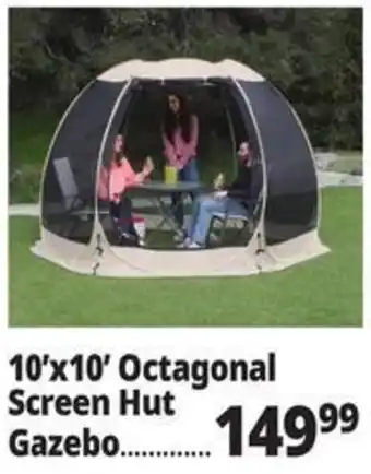 Ocean State Job Lot 10'x10' Octagonal Screen Hut Gazebo offer