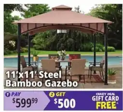 Ocean State Job Lot Steel Bamboo Gazebo offer