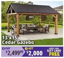 Ocean State Job Lot Cedar Gazebo offer
