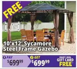 Ocean State Job Lot Sycamore Steel Frame Gazebo offer