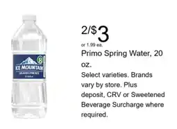 Walgreens Ice Mountain Primo Spring Water offer