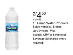 Walgreens Ice Mountain 1L Primo Water Products offer
