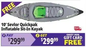 Ocean State Job Lot 10' Sevlor Quickpak Inflatable Sit-In Kayak offer