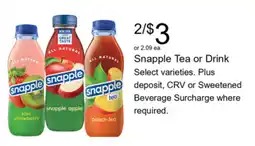 Walgreens Snapple Tea or Drink offer