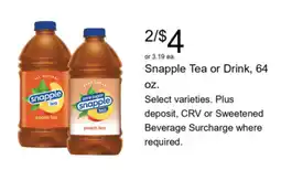 Walgreens Snapple Tea or Drink offer