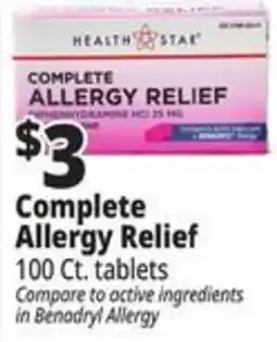 Ocean State Job Lot Health Star Complete Allergy Relief offer