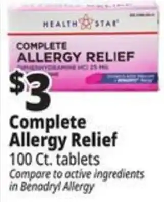 Ocean State Job Lot Health Star Complete Allergy Relief offer